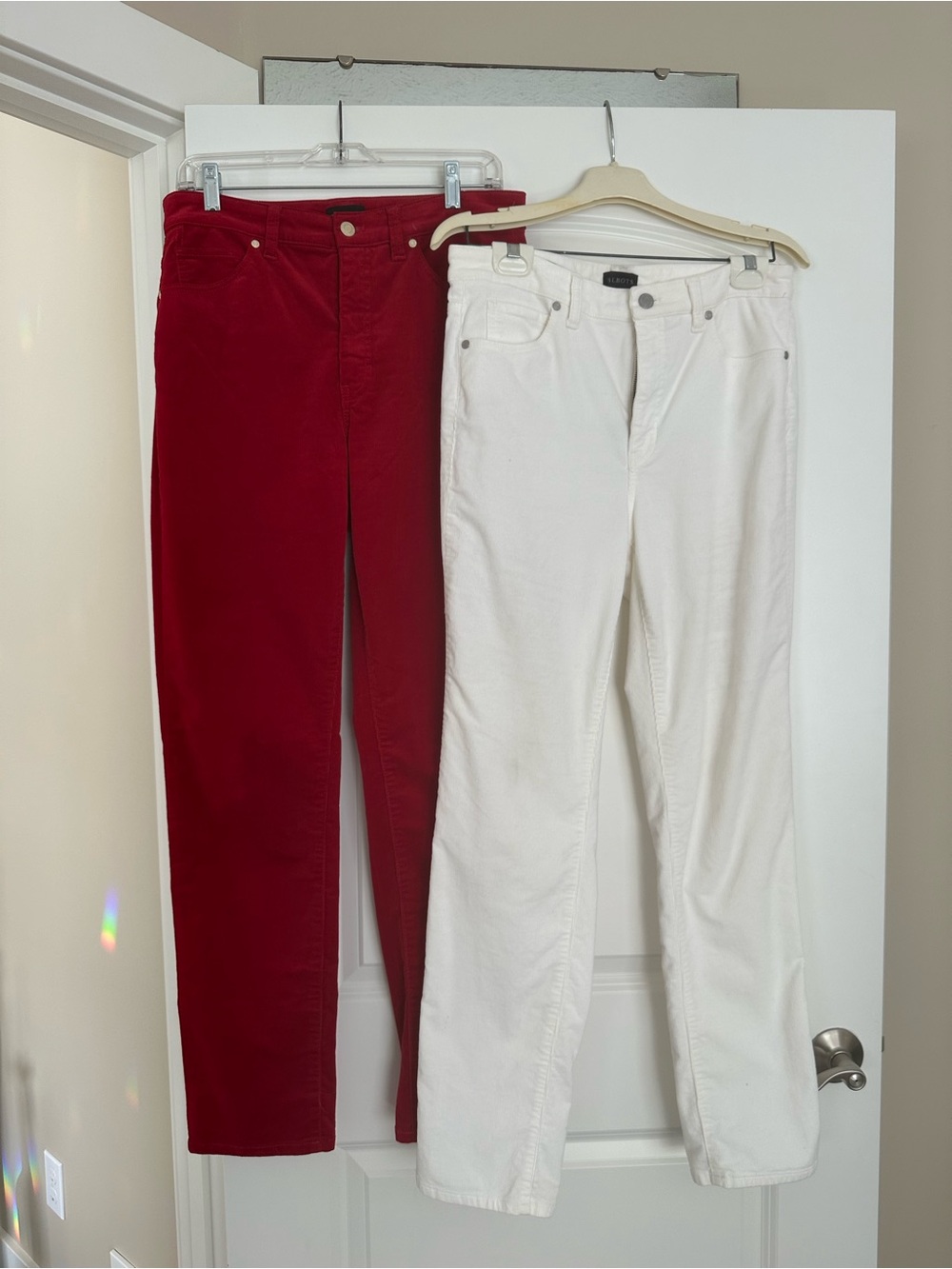 Talbots Straight-Leg Jeans in Red and White